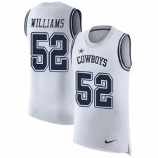 Men's Nike Dallas Cowboys #52 Connor Williams White Rush Player Name & Number Tank Top NFL Jersey