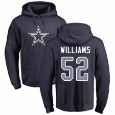 NFL Nike Dallas Cowboys #52 Connor Williams Navy Blue Name & Number Logo Pullover Hoodie