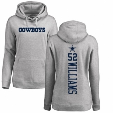 NFL Women's Nike Dallas Cowboys #52 Connor Williams Ash Backer Pullover Hoodie