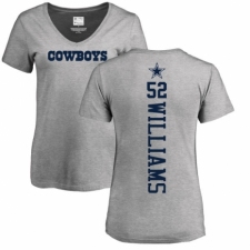 NFL Women's Nike Dallas Cowboys #52 Connor Williams Ash Backer V-Neck T-Shirt