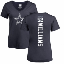 NFL Women's Nike Dallas Cowboys #52 Connor Williams Navy Blue Backer T-Shirt