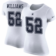 NFL Women's Nike Dallas Cowboys #52 Connor Williams White Rush Pride Name & Number T-Shirt