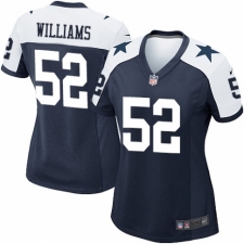 Women's Nike Dallas Cowboys #52 Connor Williams Game Navy Blue Throwback Alternate NFL Jersey