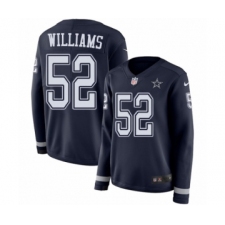 Women's Nike Dallas Cowboys #52 Connor Williams Limited Navy Blue Therma Long Sleeve NFL Jersey