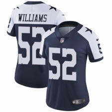 Women's Nike Dallas Cowboys #52 Connor Williams Navy Blue Throwback Alternate Vapor Untouchable Elite Player NFL Jersey
