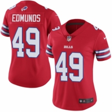 Women's Nike Buffalo Bills #49 Tremaine Edmunds Limited Red Rush Vapor Untouchable NFL Jersey