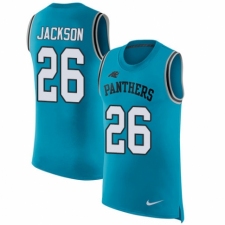 Men's Nike Carolina Panthers #26 Donte Jackson Blue Rush Player Name & Number Tank Top NFL Jersey