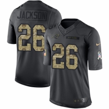 Men's Nike Carolina Panthers #26 Donte Jackson Limited Black 2016 Salute to Service NFL Jersey