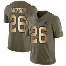 Youth Nike Carolina Panthers #26 Donte Jackson Limited Olive/Gold 2017 Salute to Service NFL Jersey