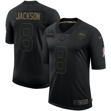 Men's Baltimore Ravens #8 Lamar Jackson Black Nike 2020 Salute To Service Limited Jersey