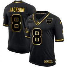 Men's Baltimore Ravens #8 Lamar Jackson Olive Gold Nike 2020 Salute To Service Limited Jersey