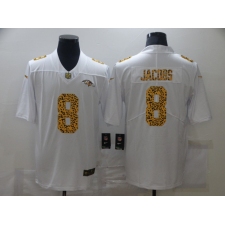 Men's Baltimore Ravens #8 Lamar Jackson White Nike Leopard Print Limited Jersey