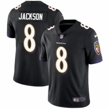 Men's Nike Baltimore Ravens #8 Lamar Jackson Black Alternate Vapor Untouchable Limited Player NFL Jersey