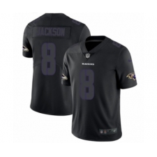 Men's Nike Baltimore Ravens #8 Lamar Jackson Limited Black Rush Impact NFL Jersey