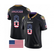 Men's Nike Baltimore Ravens #8 Lamar Jackson Limited Black Rush USA Flag NFL Jersey