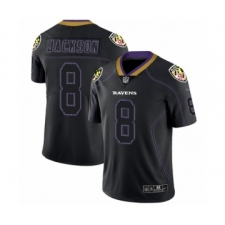 Men's Nike Baltimore Ravens #8 Lamar Jackson Limited Lights Out Black Rush NFL Jersey