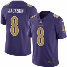 Men's Nike Baltimore Ravens #8 Lamar Jackson Limited Purple Rush Vapor Untouchable NFL Jersey
