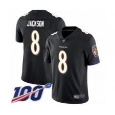 Youth Nike Baltimore Ravens #8 Lamar Jackson Black Alternate Vapor Untouchable Limited Player 100th Season NFL Jersey