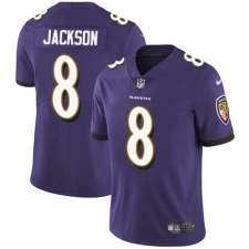 Youth Nike Baltimore Ravens #8 Lamar Jackson Purple Team Color Vapor Untouchable Limited Player NFL Jersey