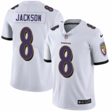 Youth Nike Baltimore Ravens #8 Lamar Jackson White Vapor Untouchable Elite Player NFL Jersey