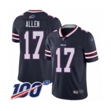 Men's Nike Buffalo Bills #17 Josh Allen Limited Navy Blue Inverted Legend 100th Season NFL Jersey