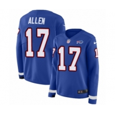Women's Nike Buffalo Bills #17 Josh Allen Limited Royal Blue Therma Long Sleeve NFL Jersey