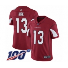 Men's Arizona Cardinals #13 Christian Kirk Red Team Color Vapor Untouchable Limited Player 100th Season Football Jersey