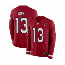Youth Nike Arizona Cardinals #13 Christian Kirk Limited Red Therma Long Sleeve NFL Jersey