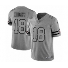 Men's Atlanta Falcons #18 Calvin Ridley Limited Gray Team Logo Gridiron Football Jersey