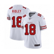 Men's Atlanta Falcons #18 Calvin Ridley White Team Logo Fashion Limited Player 100th Season Football Jersey