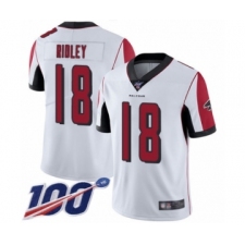 Men's Atlanta Falcons #18 Calvin Ridley White Vapor Untouchable Limited Player 100th Season Football Jersey