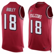 Men's Nike Atlanta Falcons #18 Calvin Ridley Limited Red Player Name & Number Tank Top NFL Jersey