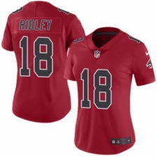 Women's Nike Atlanta Falcons #18 Calvin Ridley Limited Red Rush Vapor Untouchable NFL Jersey