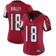 Women's Nike Atlanta Falcons #18 Calvin Ridley Red Team Color Vapor Untouchable Limited Player NFL Jersey