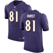 Mens Baltimore Ravens Hayden Hurst Nike Purple Elite Jersey