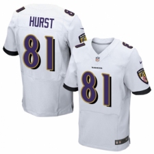 Men's Nike Baltimore Ravens #81 Hayden Hurst Elite White NFL Jersey