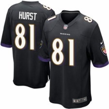 Men's Nike Baltimore Ravens #81 Hayden Hurst Game Black Alternate NFL Jersey
