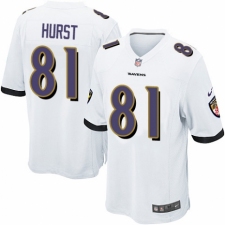 Men's Nike Baltimore Ravens #81 Hayden Hurst Game White NFL Jersey