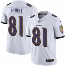 Men's Nike Baltimore Ravens #81 Hayden Hurst White Vapor Untouchable Limited Player NFL Jersey