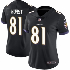 Women's Nike Baltimore Ravens #81 Hayden Hurst Black Alternate Vapor Untouchable Limited Player NFL Jersey