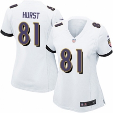 Women's Nike Baltimore Ravens #81 Hayden Hurst Game White NFL Jersey