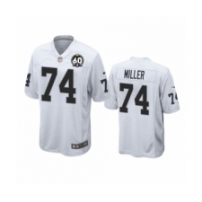 Youth Oakland Raiders #74 Kolton Miller Game 60th Anniversary White Football Jersey