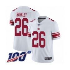 Men's New York Giants #26 Saquon Barkley White Vapor Untouchable Limited Player 100th Season Football Jersey