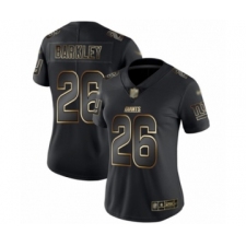 Women's New York Giants #26 Saquon Barkley Black Gold Vapor Untouchable Limited Football Jersey