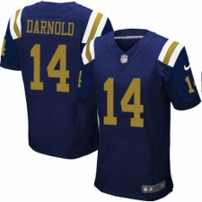 Men's Nike New York Jets #14 Sam Darnold Elite Navy Blue Alternate NFL Jersey
