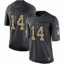 Men's Nike New York Jets #14 Sam Darnold Limited Black 2016 Salute to Service NFL Jersey