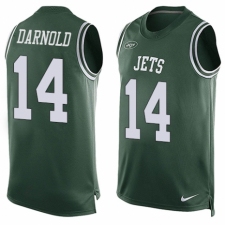 Men's Nike New York Jets #14 Sam Darnold Limited Green Player Name & Number Tank Top NFL Jersey