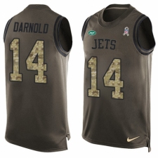 Men's Nike New York Jets #14 Sam Darnold Limited Green Salute to Service Tank Top NFL Jersey