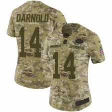 Women's Nike New York Jets #14 Sam Darnold Limited Camo 2018 Salute to Service NFL Jersey