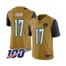 Men's Jacksonville Jaguars #17 DJ Chark Limited Gold Rush Vapor Untouchable 100th Season Football Jersey